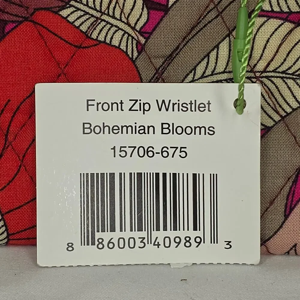 VERA BRADLEY FRONT ZIP WRISTLET – BOHEMIAN BLOOMS – 7.5" × 4.5" × 1" - Picture 6 of 9